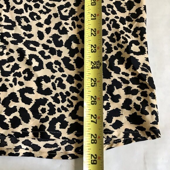 Hollister Ultra High Rise Midi Skirt Leopard Print Elastic Waist Size Medium - Picture 4 of 6